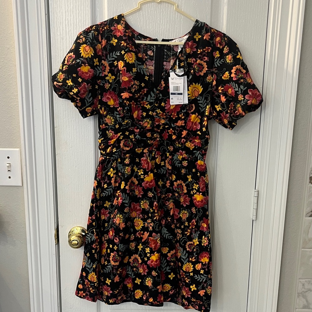 Jessica Simpson Black Floral Mini Dress